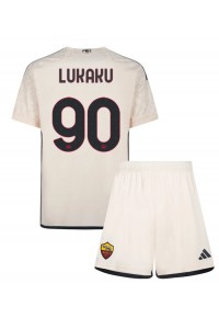 Fotbalové Dres AS Roma Romelu Lukaku #90 Dětské Venkovní Oblečení 2023-24 Krátký Rukáv (+ trenýrky)